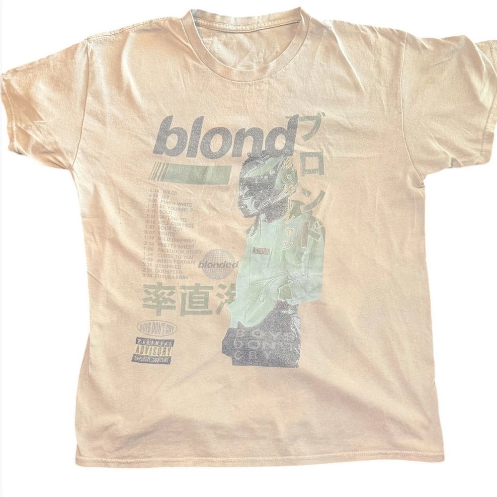 Source‎ Unknown Cream Blonded Graphic Short Sleeve Tee
